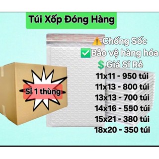  Combo 1 thùng túi xốp đóng hàng chống sốc sỉ rẻ Túi đóng hàng có lót bóng khí sẵn keo dán bảo vệ sản phẩm 