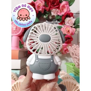 [Rẻ Vô Địch] Quạt Mini Tích Điện Hình Thú Tiện Lợi TẶNG CÁP SẠC