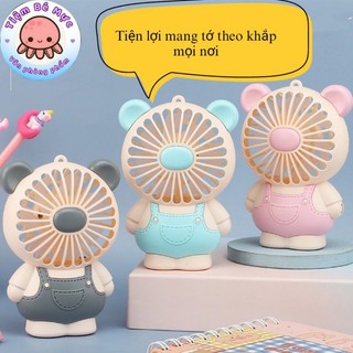 [Rẻ Vô Địch] Quạt Mini Tích Điện Hình Thú Tiện Lợi TẶNG CÁP SẠC