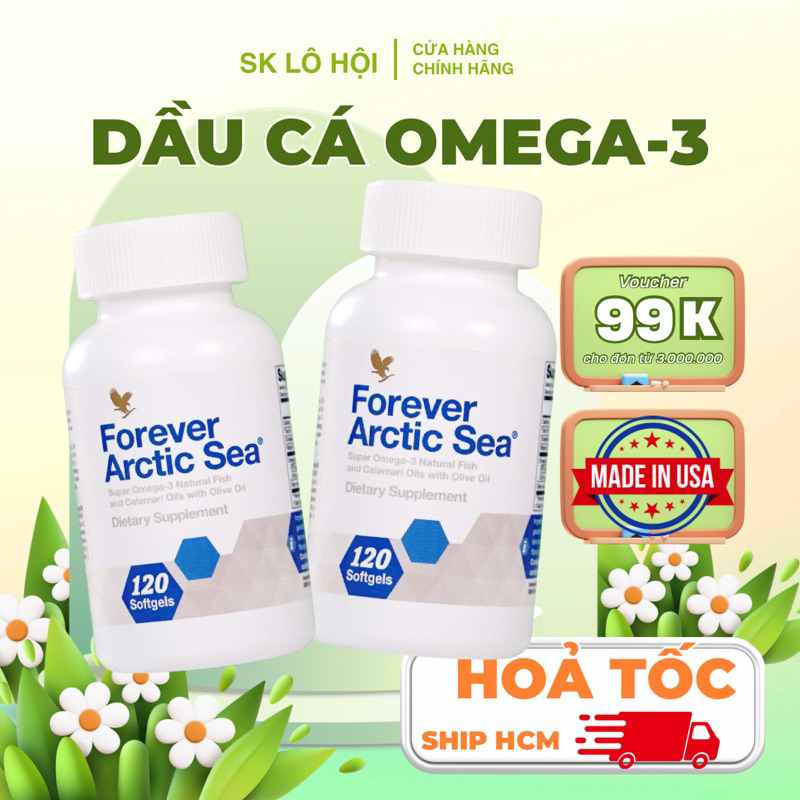 [CHÍNH HÃNG] Dầu cá 376 flp Forever Arctic Sea DATE 2028