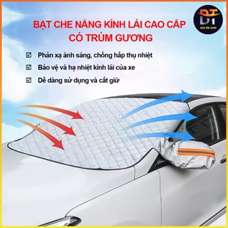 Tấm bạt che nắng kính lái ô tô có tai trùm gương, miếng che chắn nắng bảo vệ kính lái nội thất xe hơi cho xe 4, 5, 7 chỗ