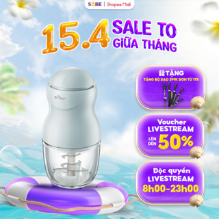 Máy Xay Mini Ăn Dặm Cầm Tay Bear 8 Lưỡi Xay 0,3L Cối Thủy Tinh Xay Đồ Nóng Bản Nâng Cấp Đa Năng  GR-B03V8