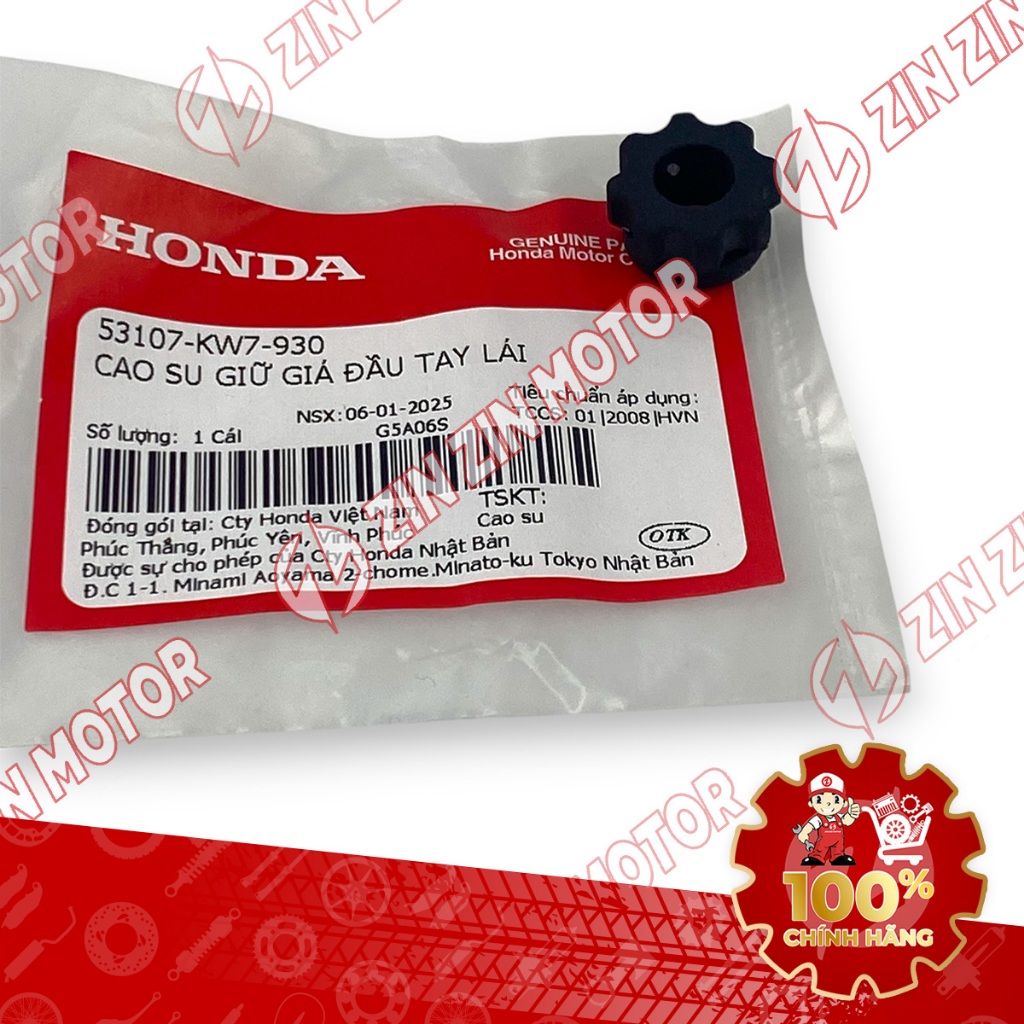 Cao Su Mi Đông, Đối Trọng Giá Đầu Tay Lái Wave RSX 2019 2020 2021 2022 2023 53107-KW7-930 Chính Hãng