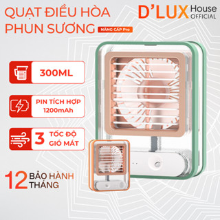 Quạt Điều Hòa Phun Sương Tích Điện Dung Tích 300ML Làm Lạnh Bằng Hơi Nước, Quạt Hơi Nước 3 Mức Gió 1 Vòi Phun Sương