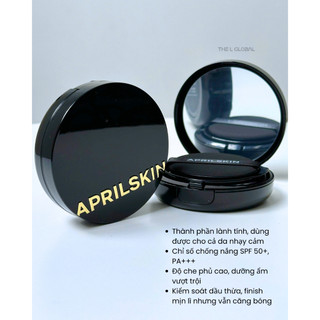 Phấn Nước April Skin Black Magic Snow Cushion Kiềm Dầu, Căng Bóng Chống Nắng SPF 50+ - The L Cosmetics