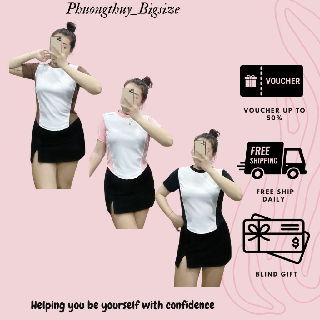 Áo BABYTEE phối MÀU nữ bigsize - A34