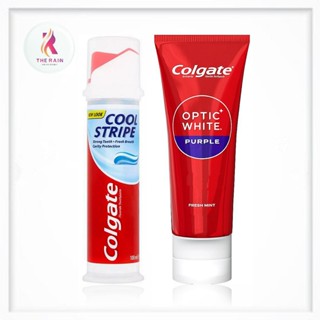 Kem đánh răng siêu trắng Colgate Optic White Purple, Colgate Cool Stripe của Mỹ