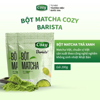 Combo 2 Gói Bột Matcha Cozy 200g, Trà Xanh Hữu Cơ Nguyên Chất Công Nghệ Nghiền Nhật Bản Giữ Trọn Hương Vị