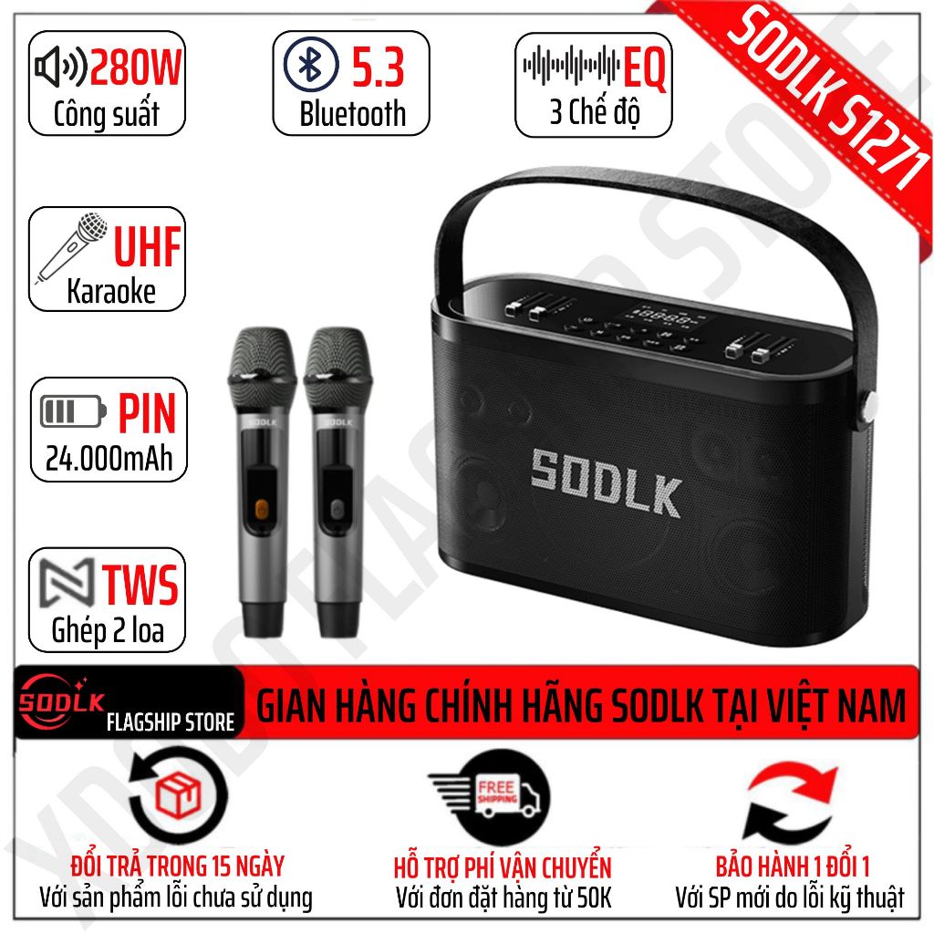 Loa Bluetooth SODLK S1271 280W DSP Siêu Trầm Karaoke Trợ Giảng Bản Nâng Cấp Của SODLK S1126 S1116 S1