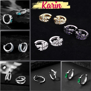  Khuyên Tai Titan Nam Nữ Đính Đá – Bông Tai Tròn Mạ Bạc Cá Tính Thiết Kế Xoắn Thời Trang Nhiều Màu Nhiều Kiểu Chọn Lựa 