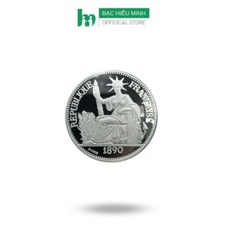 Đồng  Bạc Hoa Xòe Cạo Gió Đông Dương 50 cent Bạc Ta Nguyên Chất S99 BẠC HIỂU MINH DDD001L