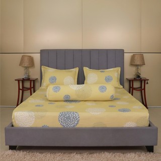 Bộ Drap gối cotton hoa Hometex (lưu ý: phần áo gối có thể xoay chiều ngang dọc )