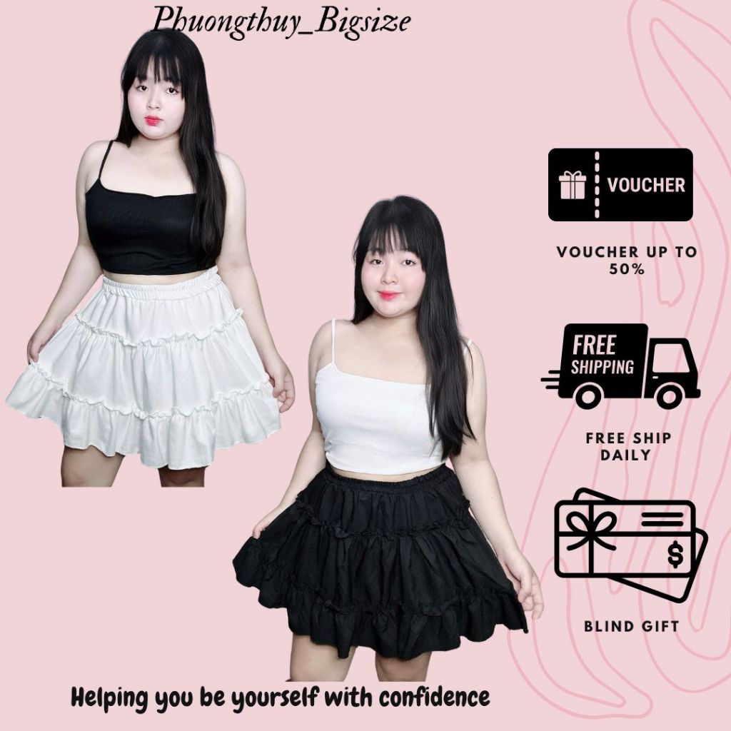 Chân váy lụa 3 tầng nữ bigsize (60-90kg) - V06