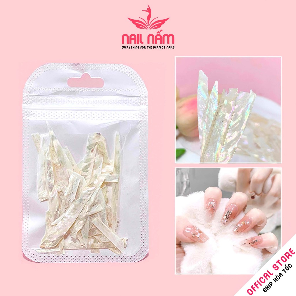 Xà cừ trắng siêu mỏng mịn ẩn trang trí móng