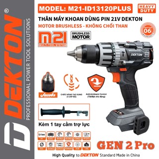   XÃ HÀNG  Máy Khoan 3 Chức Năng Dekton M21-ID13120PLUS  Đầu Cặp 13mm Lực Xoắn 120Nm  AntiKickBack Chân Phổ Thông 