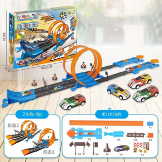  Đường Đua Đôi Kỳ Thú Dạng Hotwheels BỐ KHỦNG LONG Đồ Chơi Siêu Tốc Độ Đường Ray Đua Xe Cho Bé Trai 