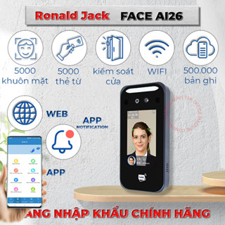 Máy Chấm Công Khuôn Mặt, Thẻ Từ, Password Ronald Jack AI26 Xem Qua Web, App và App Notification