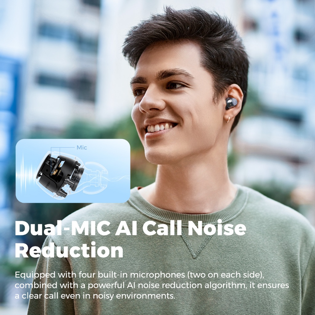 Tai nghe True Wireless SoundPEATS Clear Dot Trong Suốt | Bass Mạnh Mẽ | Pin 27 Tiếng | Bluetooth 5.3 | BigBuy360 - bigbuy360.vn
