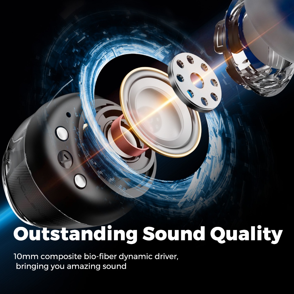 Tai nghe True Wireless SoundPEATS Clear Dot Trong Suốt | Bass Mạnh Mẽ | Pin 27 Tiếng | Bluetooth 5.3 | BigBuy360 - bigbuy360.vn