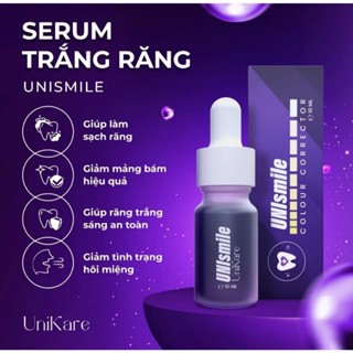 Serum Trắng Răng UNIsmile, Hỗ trợ Cải Thiện Vết Ố Vàng Răng, UNIKARE Làm Sạch Mảng Bám, Trắng Răng Cấp Tốc 10ml