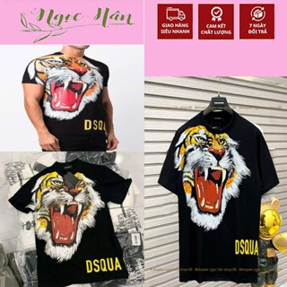 Áo thun nam nữ dsq2 in hình mặt hổ chất liệu cotton mềm mại thoáng mát đủ size S M L XL