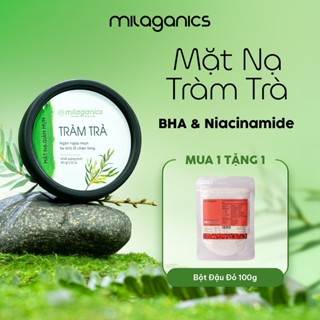 Mặt nạ đất sét ngừa mụn & làm khô vết nhân mụn mask đất sét tràm trà nguyên chất MILAGANICS 60g