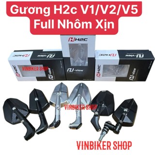 Gương H2C V2 /V1/V5 CHân Xoay Gập Gắn Xe Máy Kính Đủ Tiêu Chuẩn NĐ168 Kính Trắng Full Nhôm Xịn