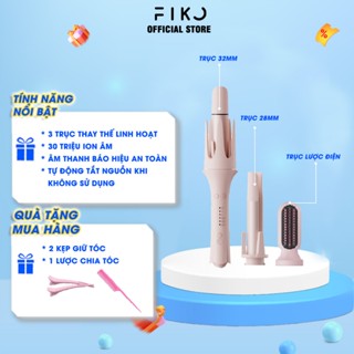  Máy uốn tóc tạo kiểu ion âm 3in1 FIKO HC9 - 1 trục lược 2 trục uốn  28mm và 32mm  - Bảo hành 12 tháng 