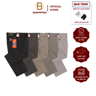 Quần Kaki Trung Niên Nam BSAMIO Cao Cấp Co Giãn Nhẹ Vải Nhập Khẩu Ống Suông Có Size Đại Từ 29 Đến 40