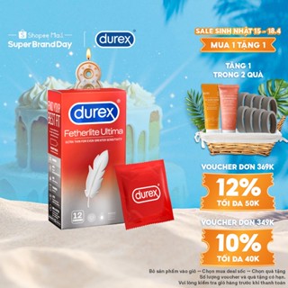 Bao cao su Durex Fetherlite Ultima siêu mỏng, size 52mm, 12 bao/hộp