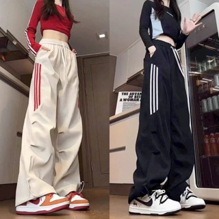 Quần ống rộng nữ nam thể thao, quần jogger vải dù túi hộp unisex, cạp cao suông dài phối dây rút style SHOPMAP