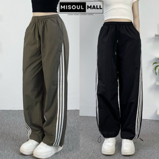  Quần Gió Dài Kẻ Sọc BigSize Dây Rút Gấu MiSoul Mall Quần Dài Kẻ Dáng Rộng 319 