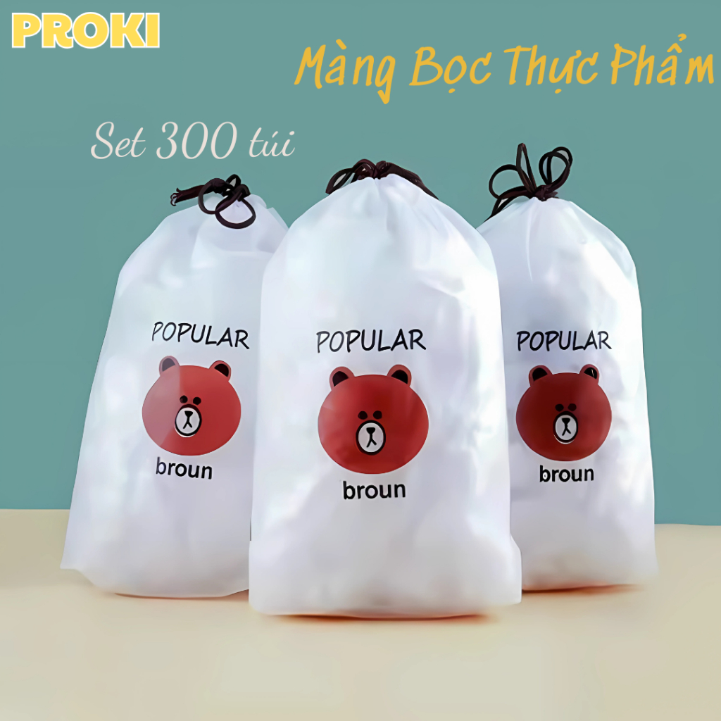 Combo PROKI túi gấu có chun đựng đồ ăn, trái cây, rau củ gì cũng ngon lành bảo quản siêu tươi, chuẩn chỉnh gian bếp