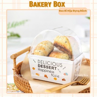 Hộp Giấy Trắng Nắp Bầu DELICIOUS, Đựng Bánh Croissant, Sandwich, Bánh Rondo