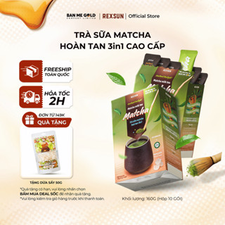 [TẶNG DỪA SẤY] Trà Sữa Matcha Hoà Tan - Instant Delight - Hộp 160g (10 Gói) - Trà Sữa Trà Xanh Hòa Tan Ban Me Gold