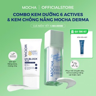 Combo Kem Dưỡng 6 Actives và Kem Chống Nắng Mocha Derma, Mua 2 Tặng 1 Sữa Rửa Mặt B5 25ml
