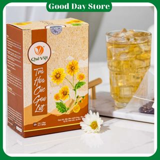 Trà hoa cúc gạo lứt Quê Việt - 1 hộp 600 gram gồm 20 túi lọc