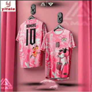 Bộ áo quần bóng đá,áo đá banh nam nữ báo hồng in tên số theo yêu cầu,áo thể thao chất liệu thun mè