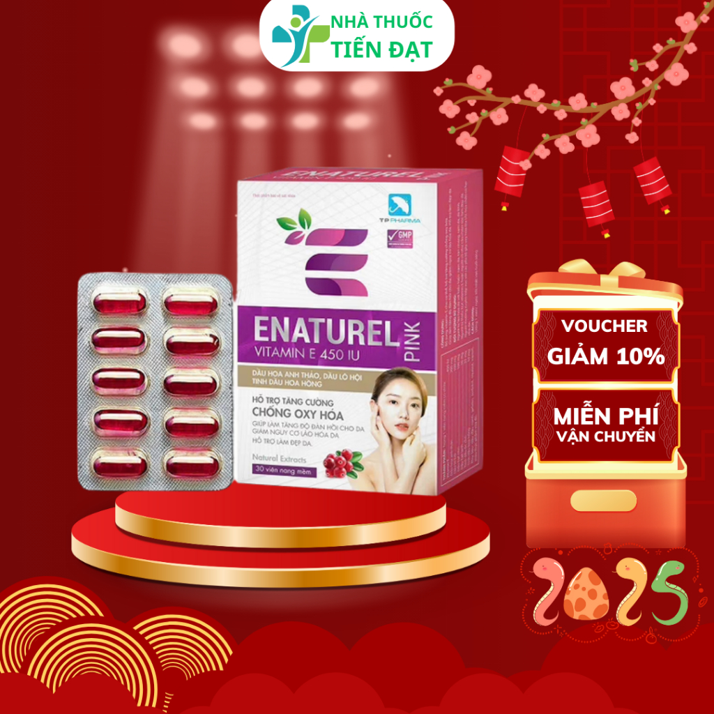 Vitamin E 450 IU Enaturel Pink TPP-France (Hộp 30 viên)