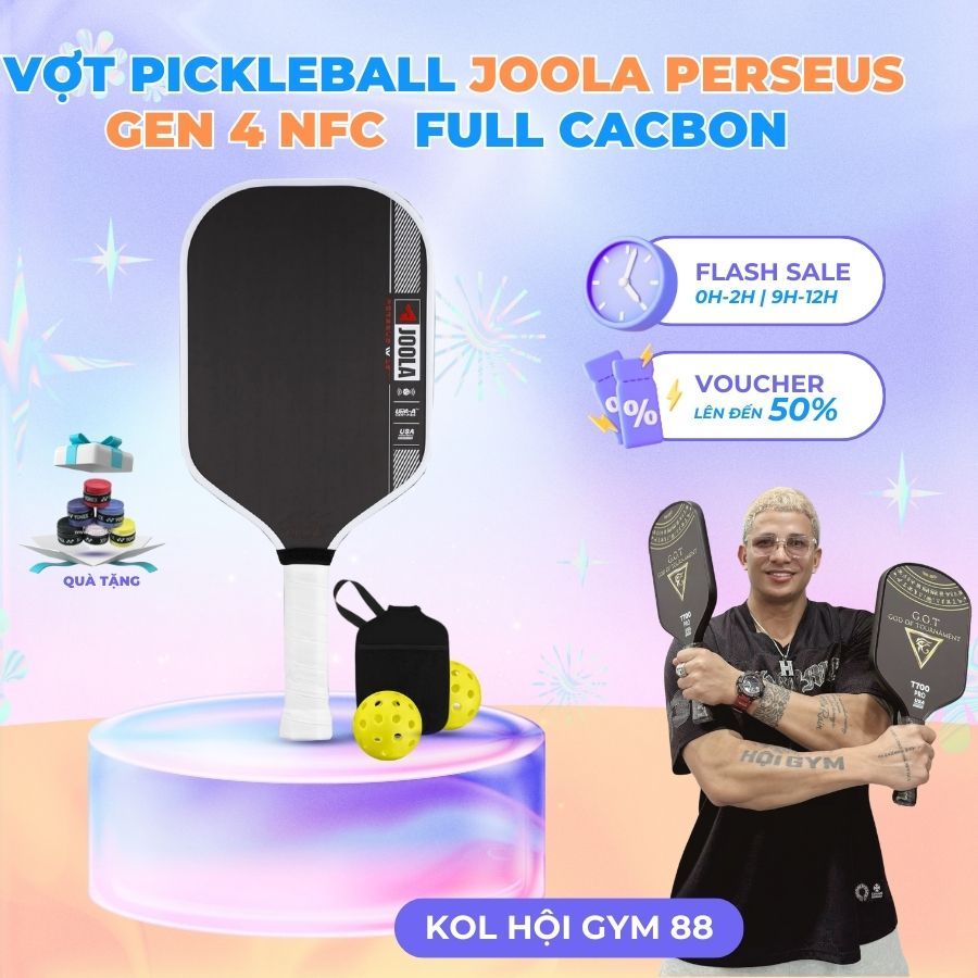 Vợt Pickleball Joola Perseus Gen 4 NFC Full Carbon Mặt Nhám I Tặng Cuốn Cán I CHANLONG