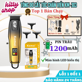 Tông đơ cắt tóc chấn viền KM J03, Tăng đơ cắt tóc gia đình chuyên nghiệp không dây mini động cơ mạnh mẽ