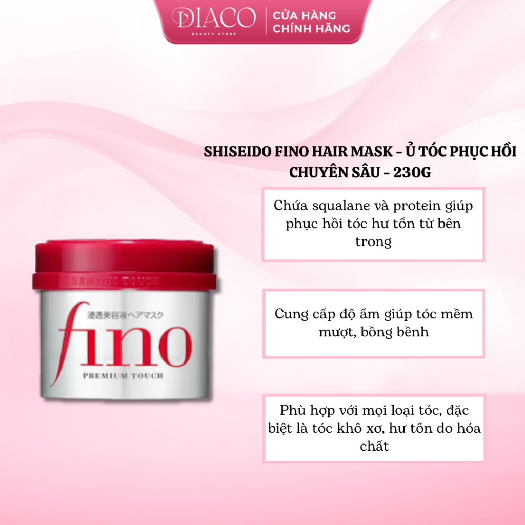 SHISEIDO FINO HAIR MASK - Ủ TÓC PHỤC HỒI CHUYÊN SÂU - 230G