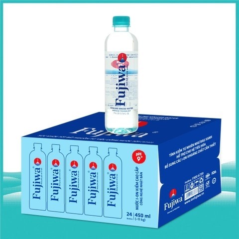 Nước ion kiềm Fujiwa chai 450ml- thùng 24 chai