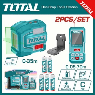  Bộ combo máy đo khoảng cách TMT57026 & máy đo mức cân bằng tia laser xanh TLL156601 Total TOSLL0401 