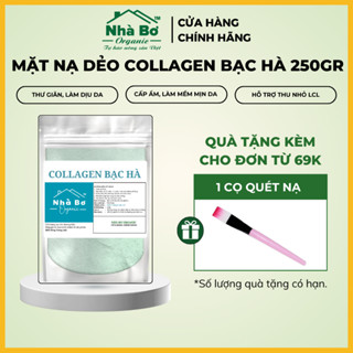 Bột Collagen Bạc Hà 250Gr | Nhà Bơ Organic - Mặt Nạ Dẻo Bạc Hà Giúp Thư Giãn, Làm Dịu Da, Hỗ Trợ Thu Nhỏ Lỗ Chân Lông