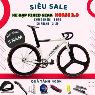 [SALE] Xe Đạp Fixed Gear LIFE HORSE 3.0 và FX2 Khung Nhôm Có Phanh + Quà Tặng - Xe Đạp FX2 ba đao Học Sinh Tay Cong