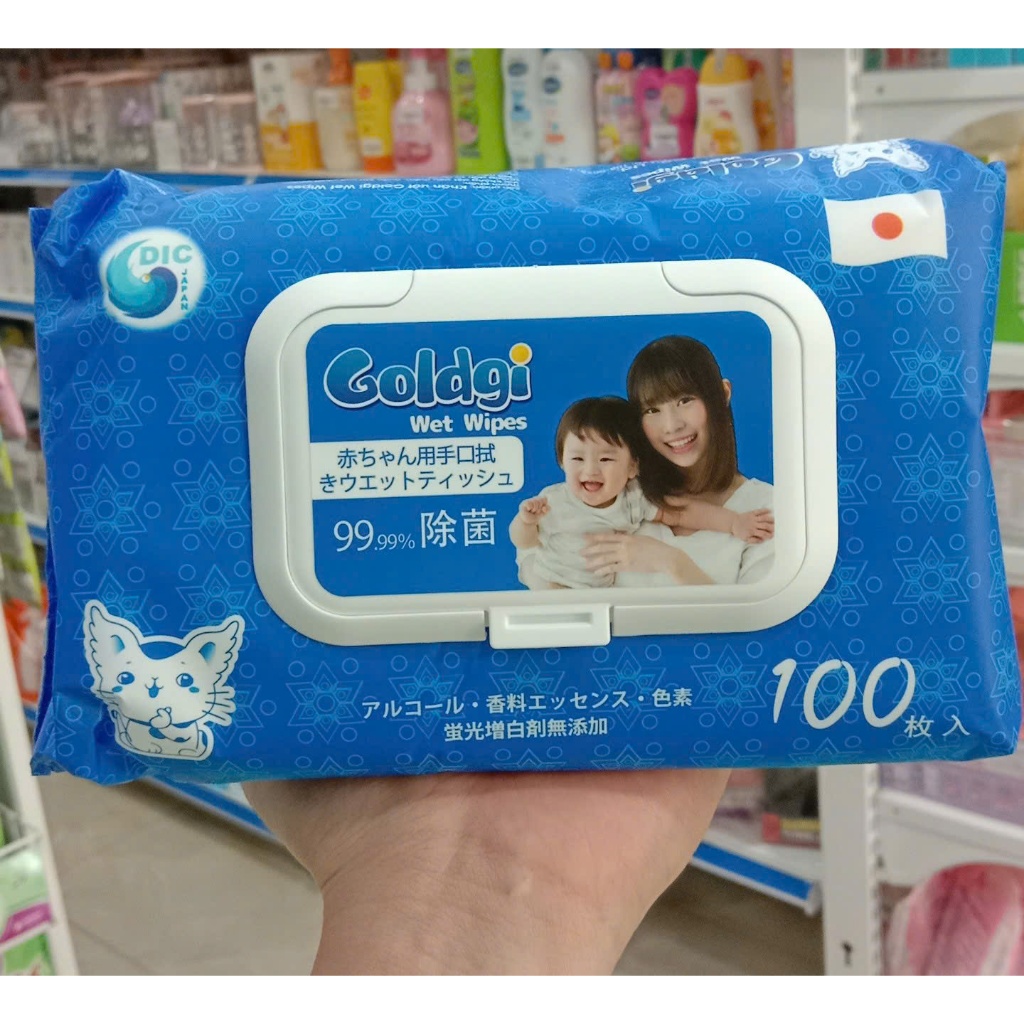 Khăn Ướt Goldgi 100 Tờ Xanh Dương