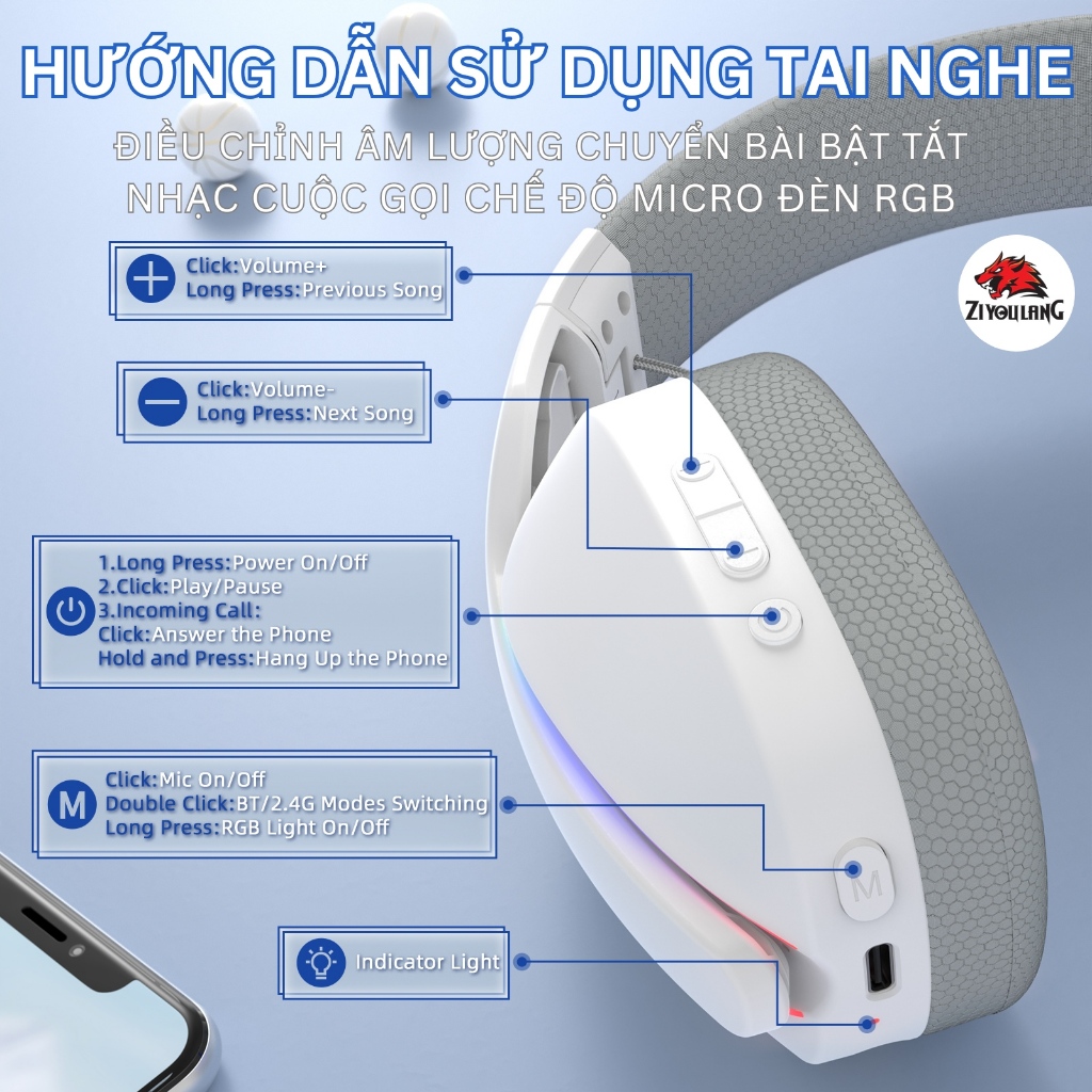 Tai Nghe Không Dây Attack Shark L90 - 3 Mode Kết Nối, Âm Thanh Vòm 7.1, LED RGB, Micro Chống Ồn | BigBuy360 - bigbuy360.vn