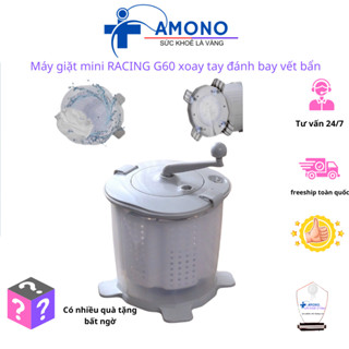 Máy giặt mini RACING G60 xoay tay đánh bay vết bẩn dùng cho KTX nhà trọ, máy giặt vắt quần áo bằng tay