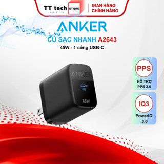 Sạc Nhanh Anker 313 Ace 45W - 1 cổng USB-C - A2643